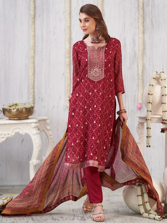 Anouk Ethnic Motifs Embroidered Zardozi Organza Kurta