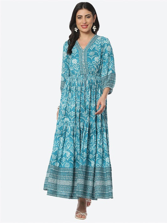 Biba Ethnic Motifs Printed Ethnic Maxi Dress