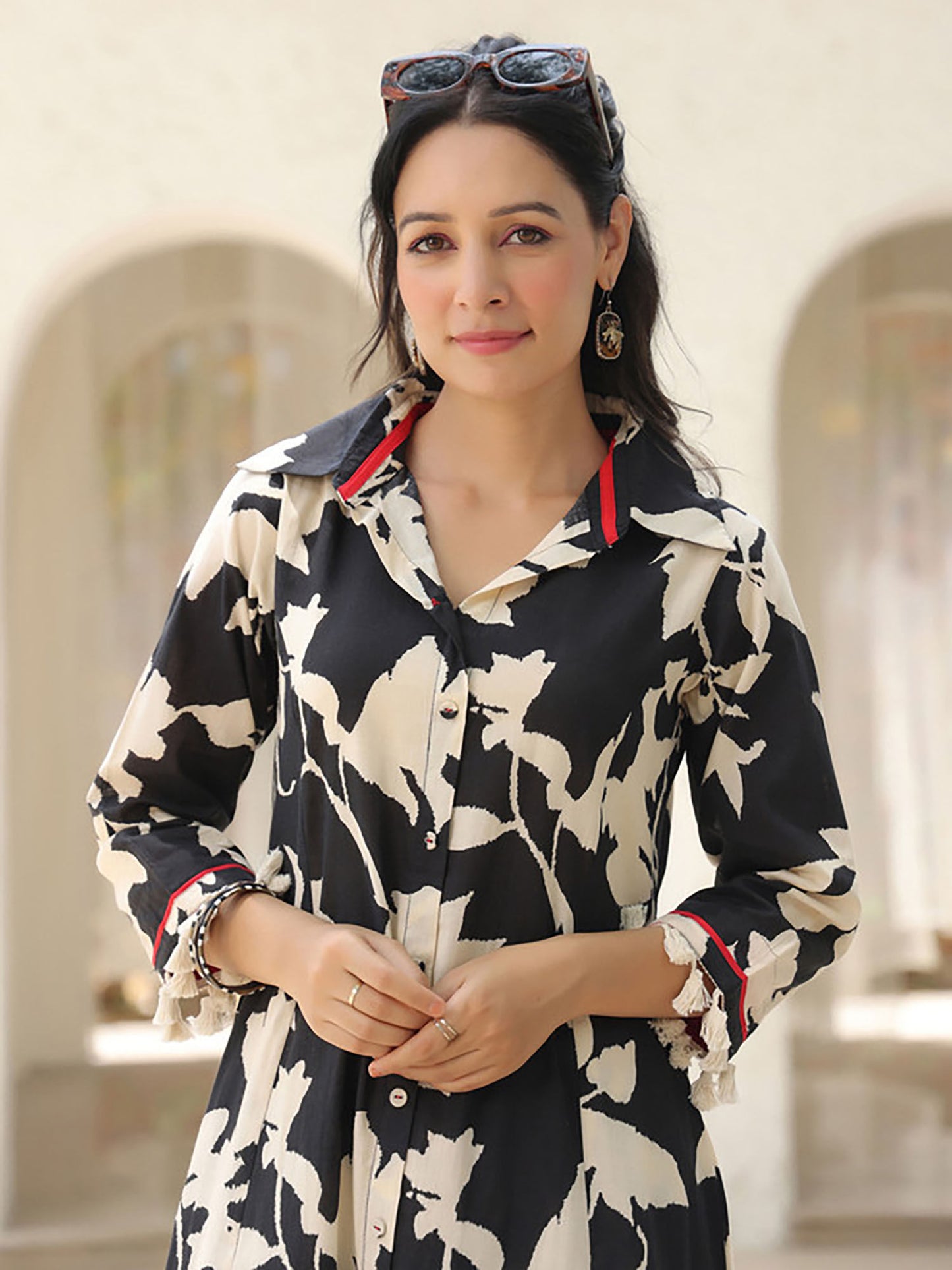 Floral Printed Shirt Collar Pure Cotton Co-Ord (Set of 2)