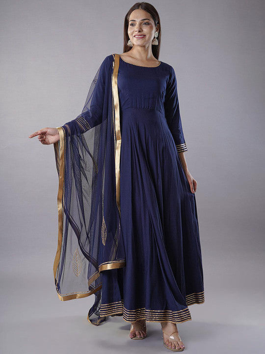 Utsav Fashion Women Empire Gotta Patti Kurta with Trousers & With Dupatta