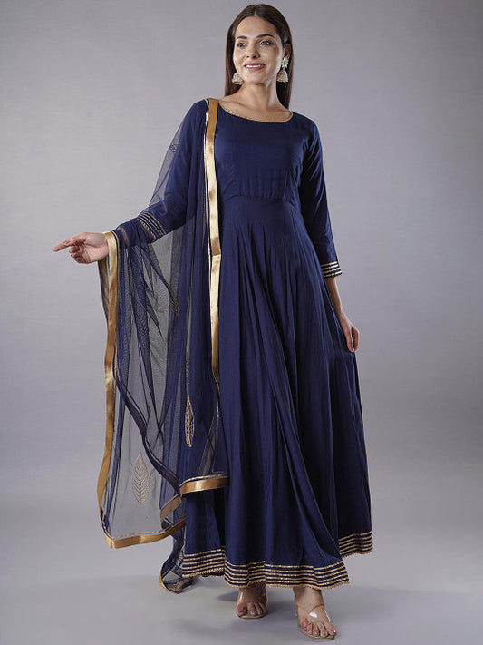 Utsav Fashion Women Empire Gotta Patti Kurta with Trousers & With Dupatta