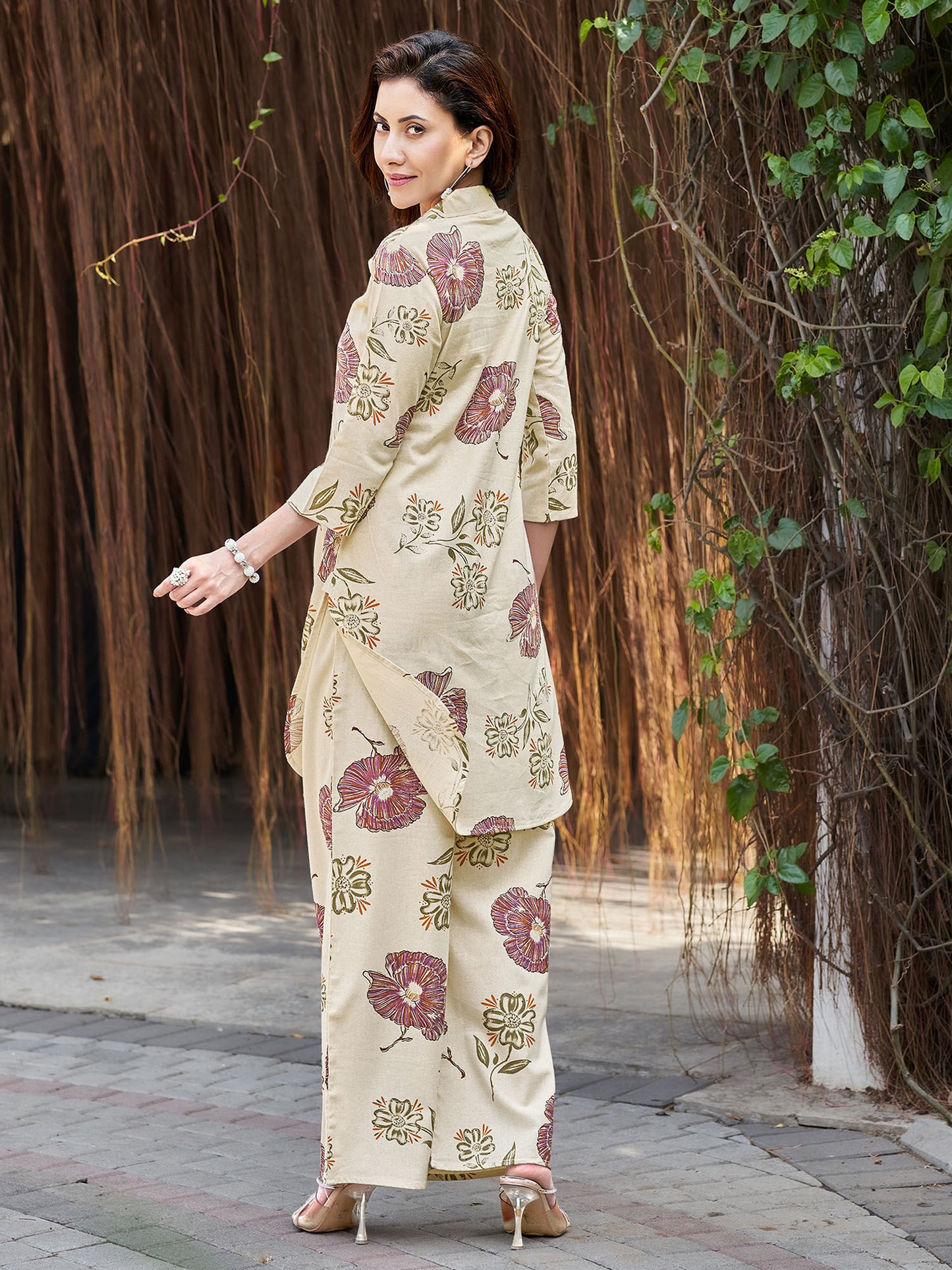 Women Multicolor Cotton Floral Printed Co-Ord (Set of 2)