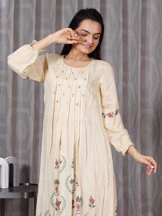 SUKRUTI DESIGN Ethnic Motifs A-Line Midi  Ethnic Dress