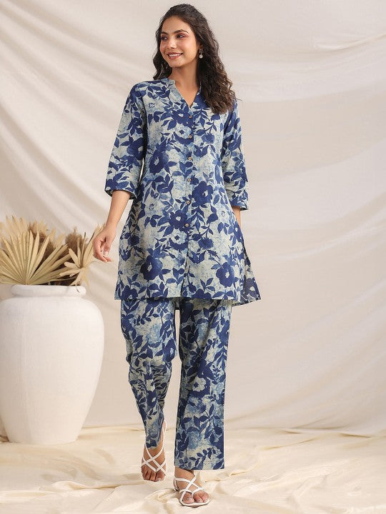 Cotton Floral Printed Regular Co-ord Set