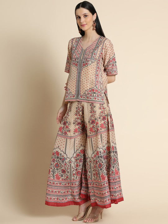 ZARIMO Printed Top & Palazzos Co-Ords