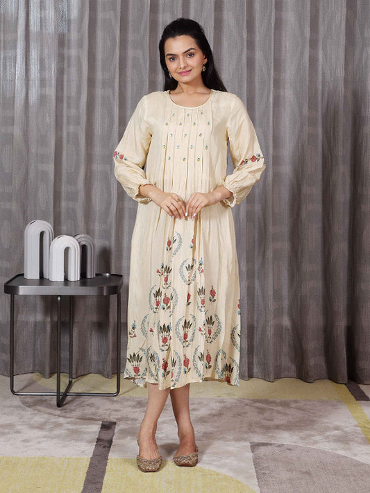 SUKRUTI DESIGN Ethnic Motifs A-Line Midi  Ethnic Dress