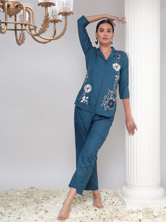 Teal Shirt and Trouser (Set of 2)