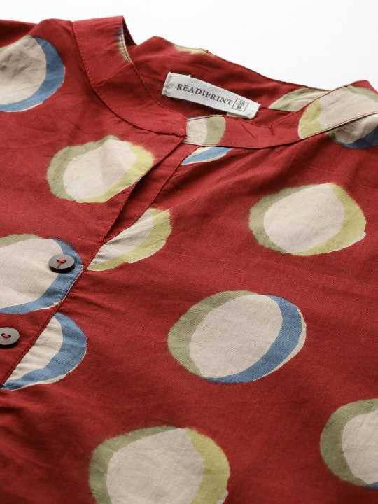 Printed Pure Cotton Tunic With Trousers