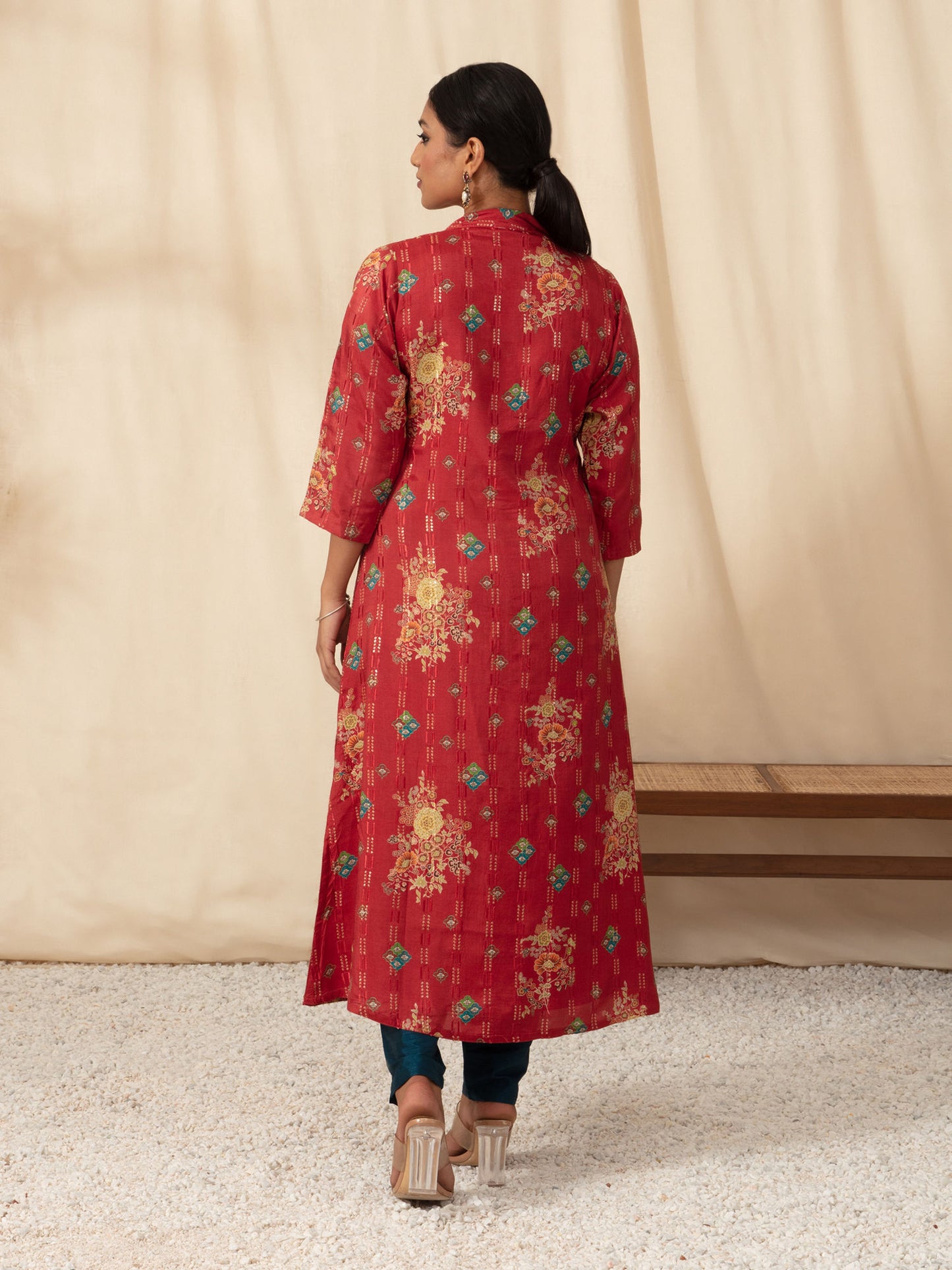 Floral Printed Straight Kurta Pant Dupatta LIKSKD57 (Set of 3)