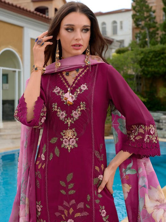 Indo Era Women Floral Embroidered Regular Thread Work Pure Silk Kurta with Trousers & With Dupatta