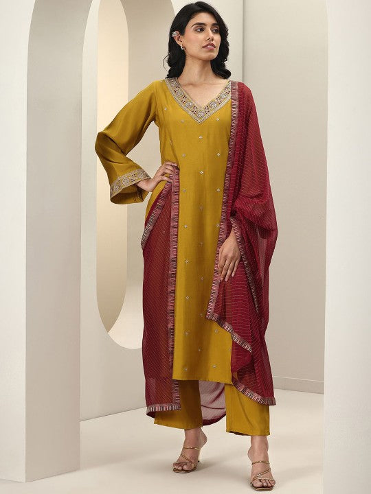 Gerua By Libas Women Ethnic Motifs Embroidered Regular Sequinned Kurta