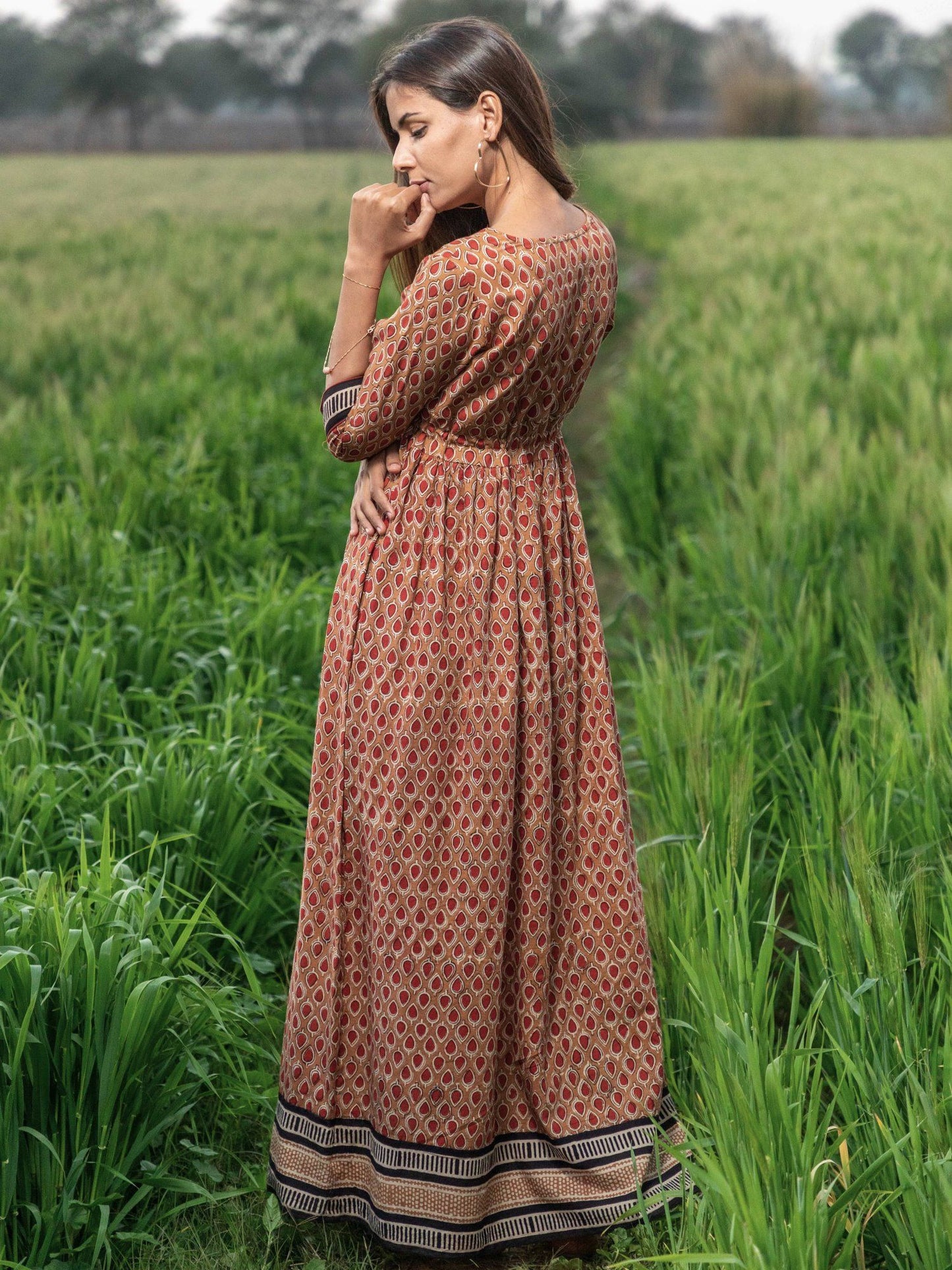 Earthen Bliss Block Printed Cotton Dress