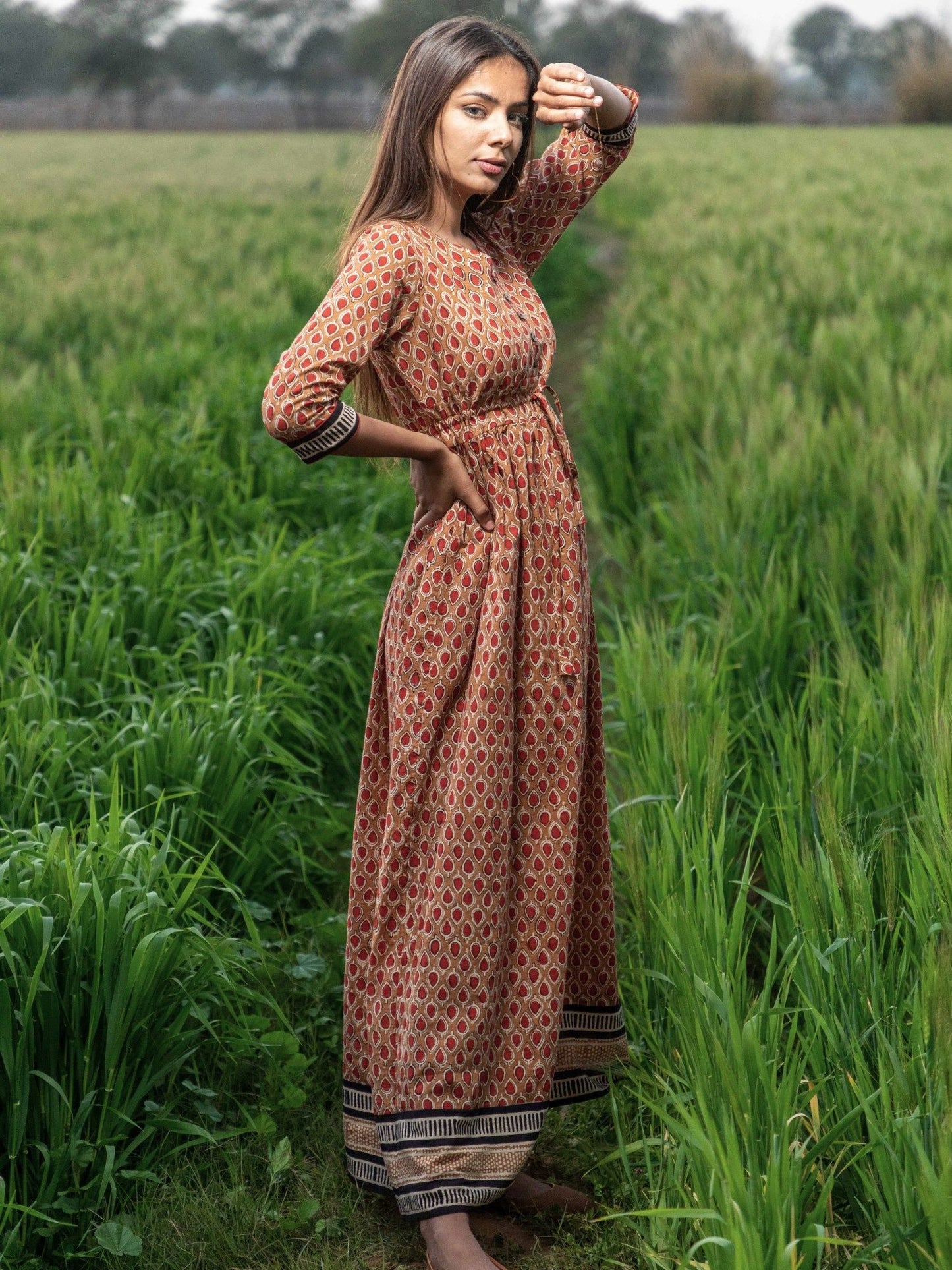 Earthen Bliss Block Printed Cotton Dress