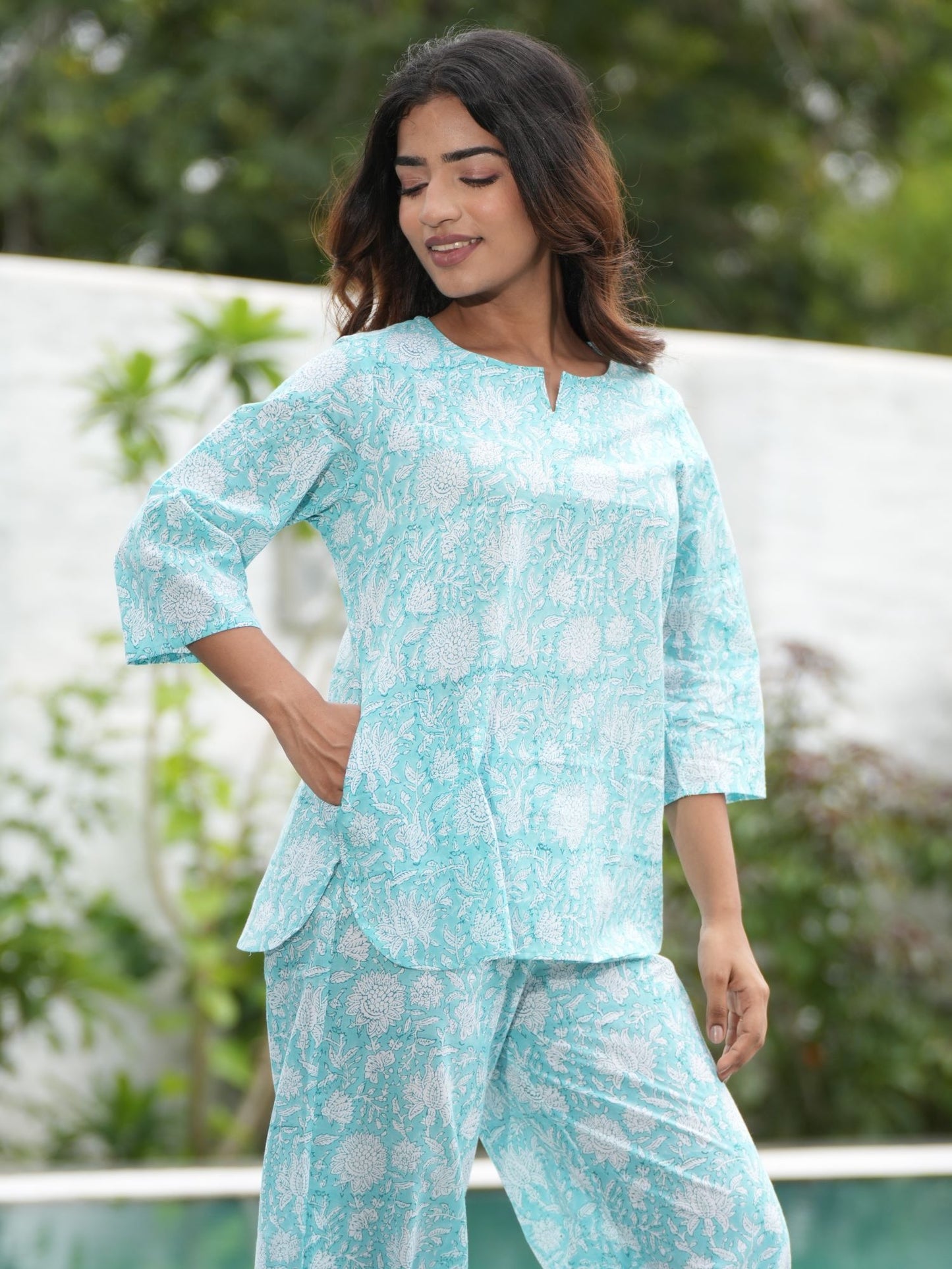Cotton Candy Block Printed Cotton Top and Pant (Set of 2)