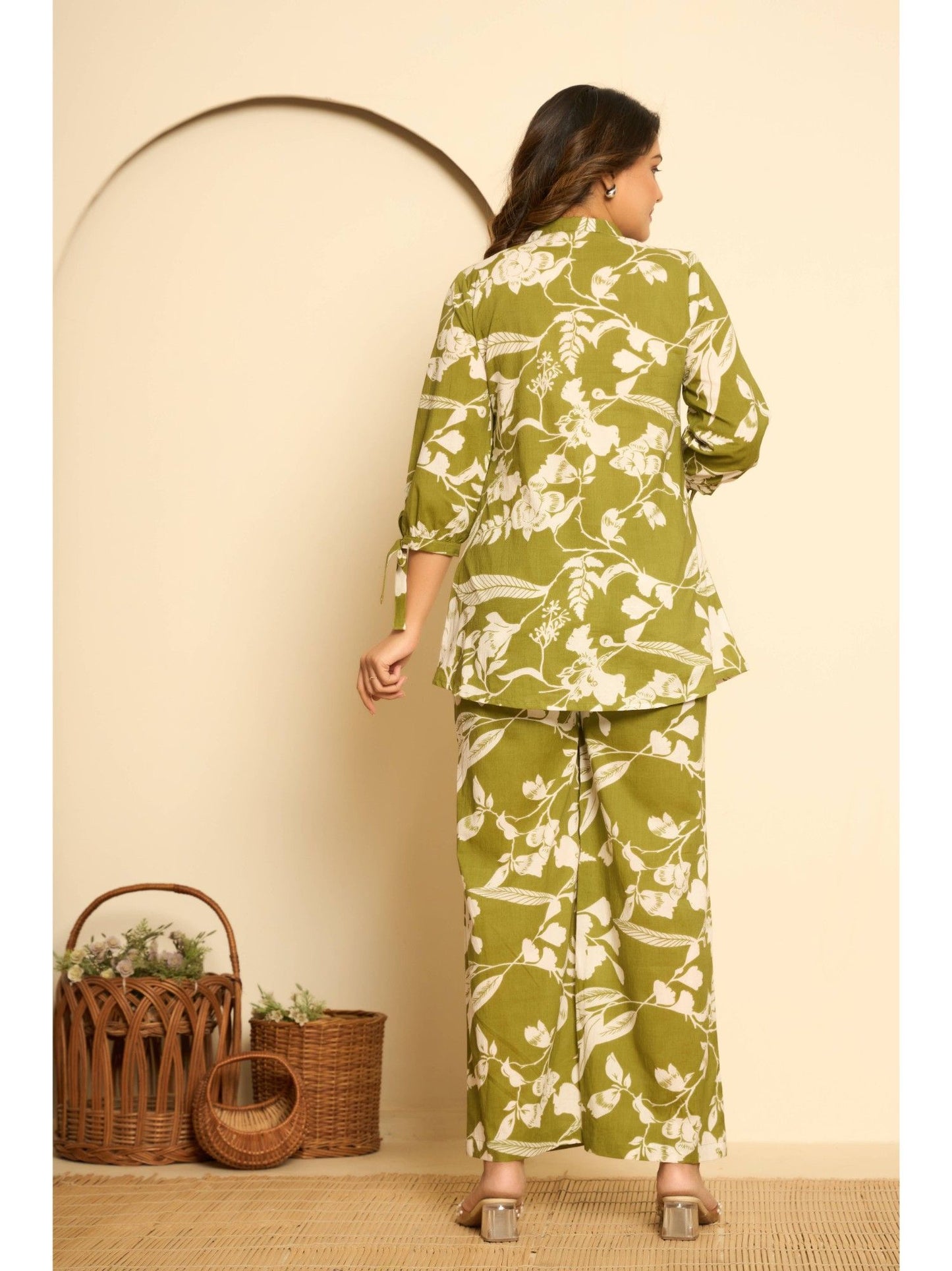 Green Printed Cotton Co-ords (Set of 2)