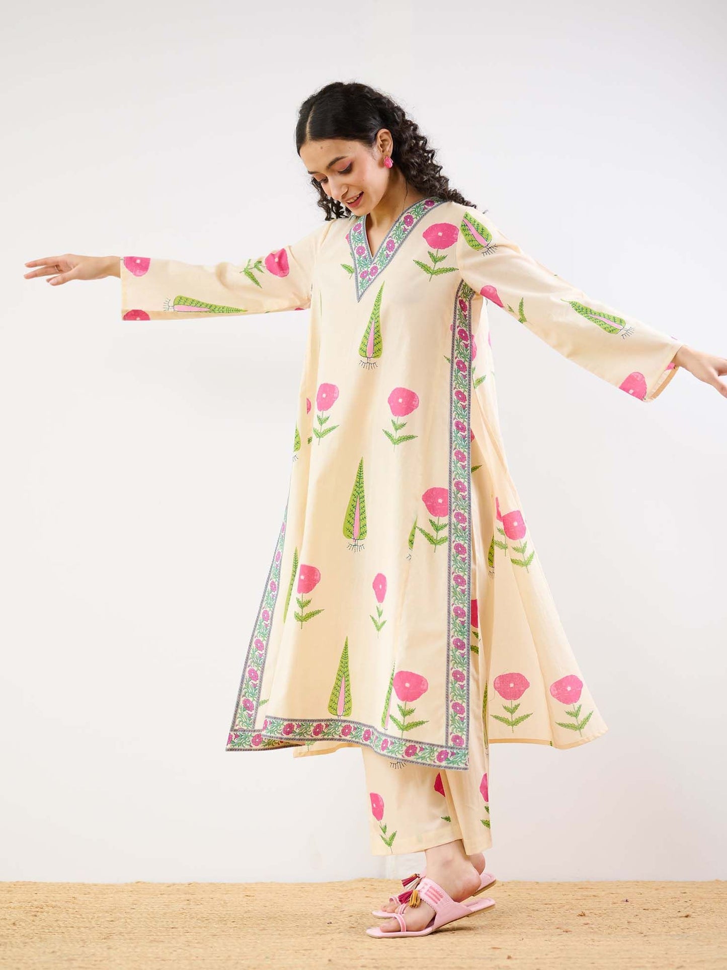 Printed Kurta and Pant Co-ord (Set of 2)