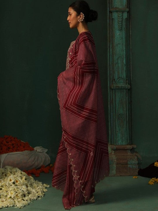 Heritage Bandhani Printed Gotta Patti Pure Cotton Straight  Kurta & Trouser With Dupatta