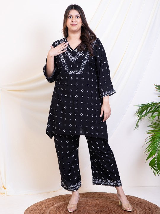 DEEBACO Printed Tunic With Palazzo Co-Ords