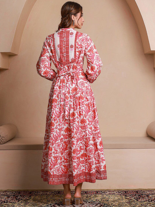 GULAB CHAND TRENDS Ethnic Motifs Printed Belted Detail Kurta
