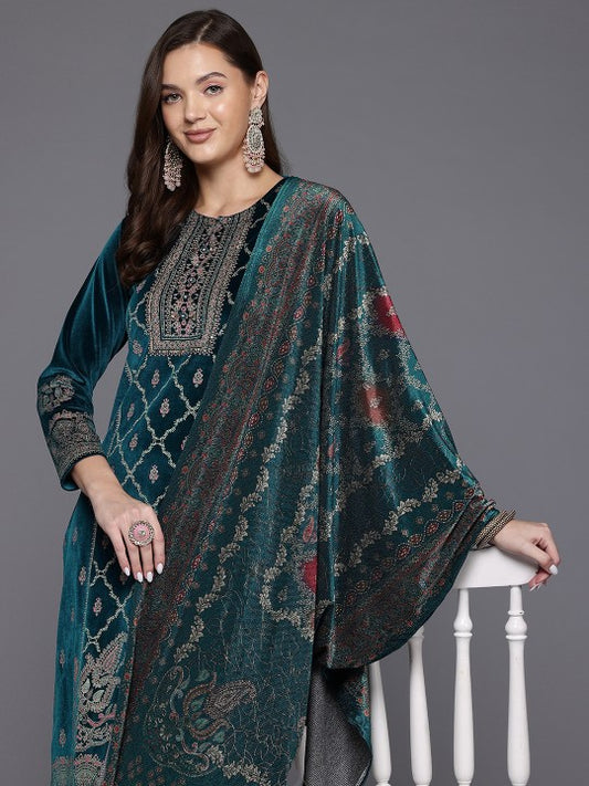 Cayman Ethnic Motifs Sequinned Pure Wool Kurta