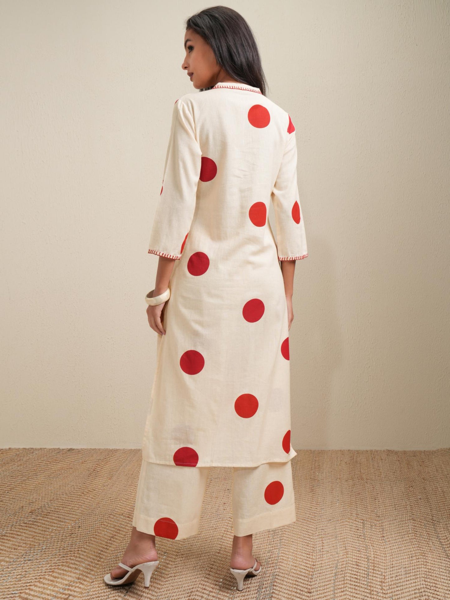 Women Red Polka Dots Co-ord (Set of 2)