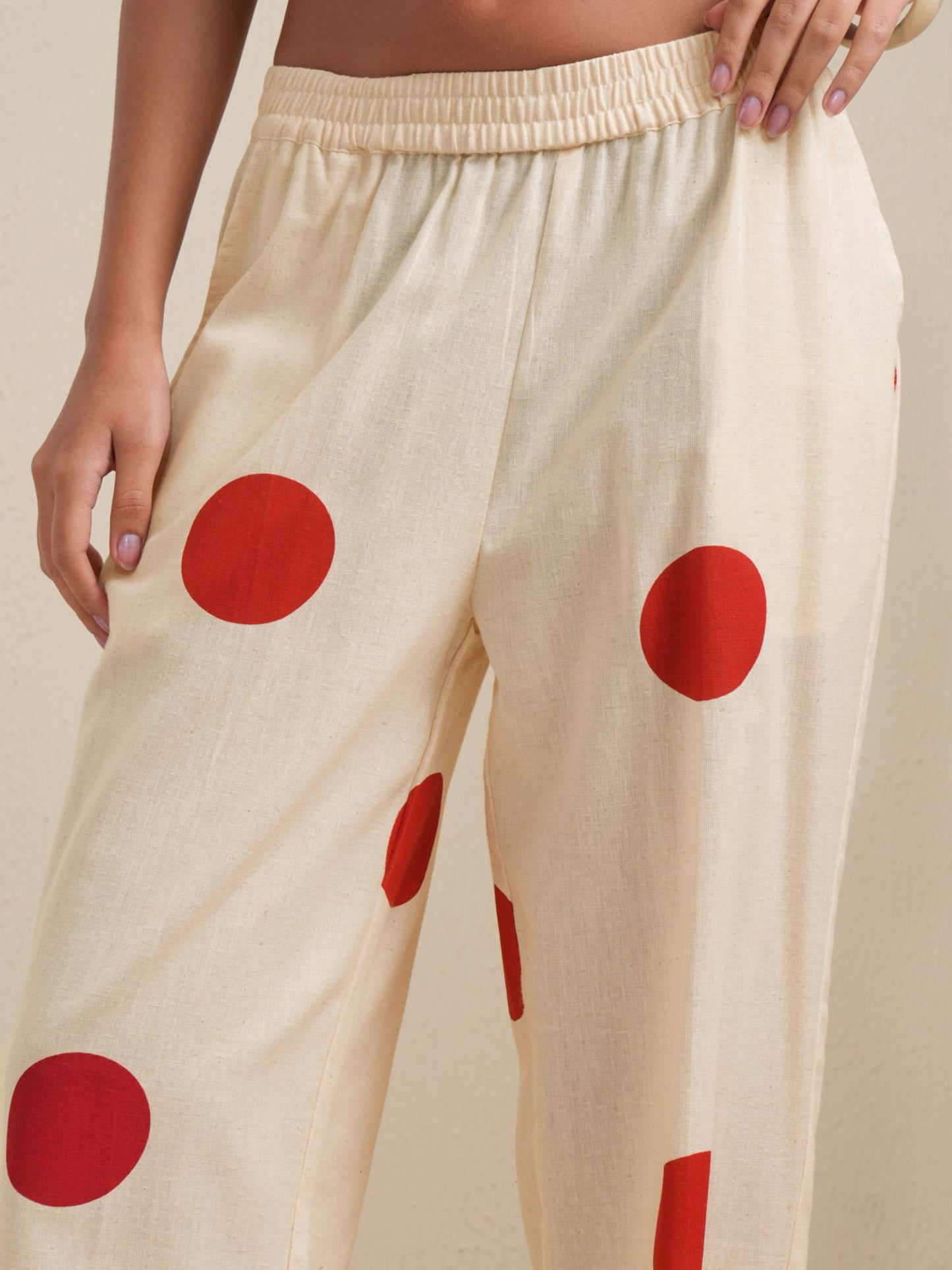 Women Red Polka Dots Co-ord (Set of 2)