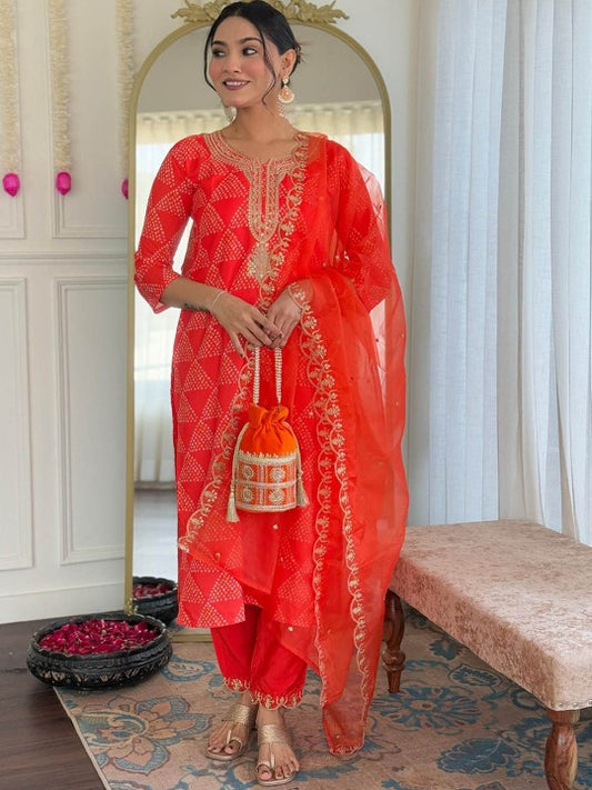 THE52 Women Bandhani Printed Regular Kurta