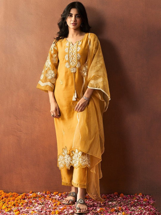AUTUMN LANE Women Ethnic Motifs Embroidered Regular Sequinned Kurta