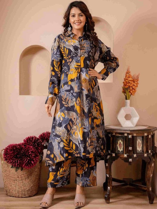 Aralia Printed Top With Trousers Co-Ords