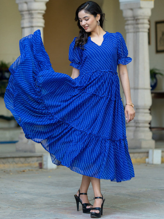 ASPORA Printed Midi Ethnic Dresses