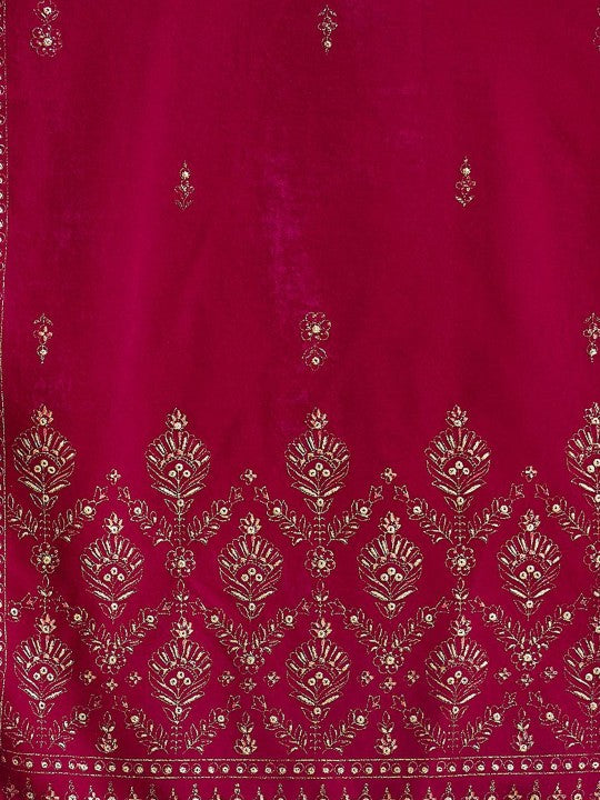 House of Pataudi Embroidered Velvet Straight Kurta