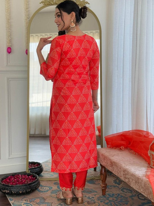 THE52 Women Bandhani Printed Regular Kurta