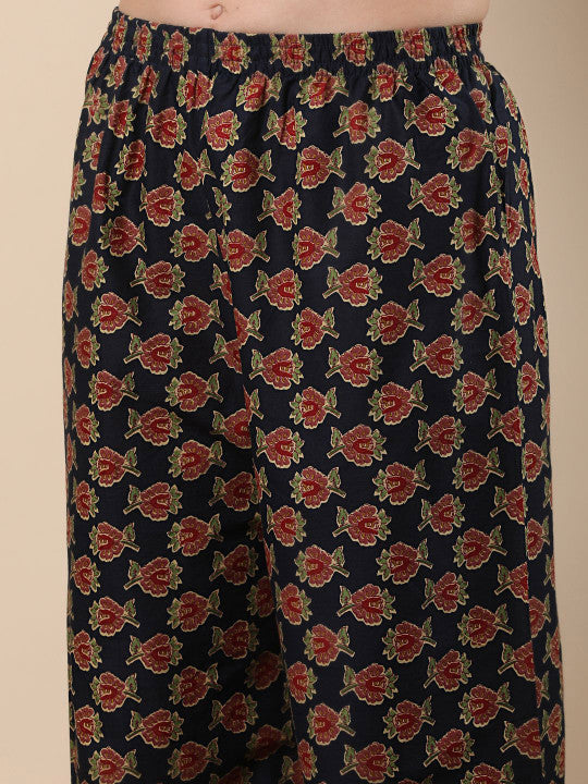 FASHOR Women Floral Printed Regular Pure Cotton Kurta & Palazzos & Dupatta