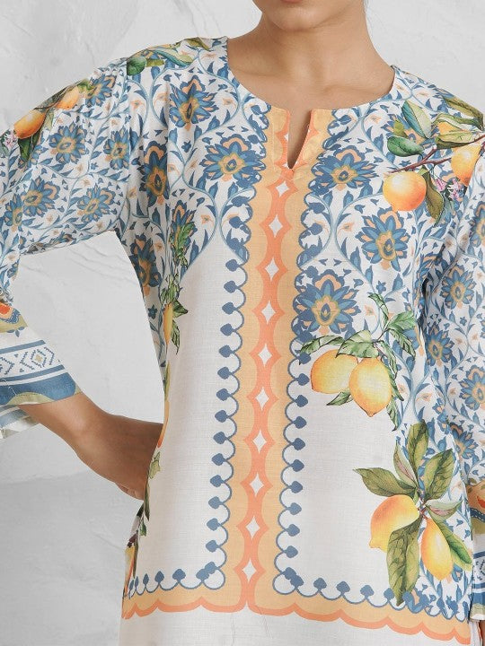 HOUSE OF KARI Printed Round Neck Tunic With Trousers Co-Ords