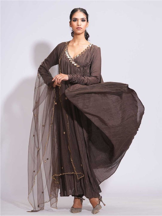 Mirror Work Pure Cotton Anarkali Kurta