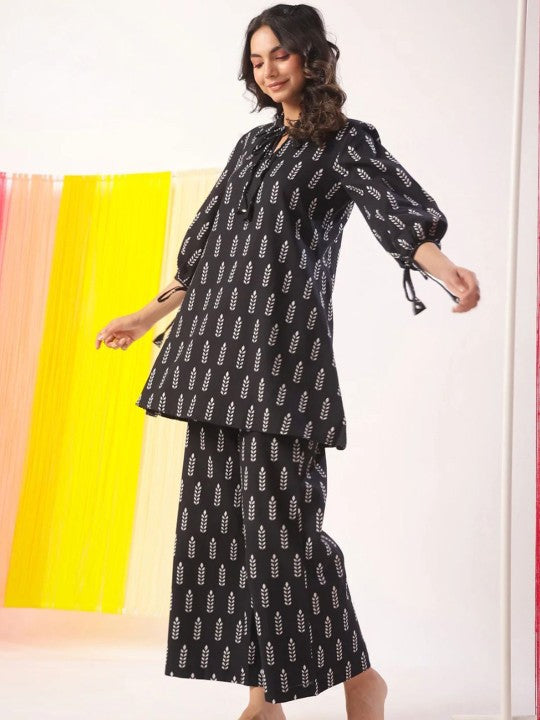 Jade & Julie Printed Pure Cotton Top & Trousers Co-Ords