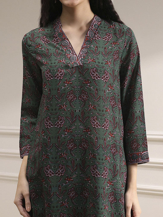 Biba Women Floral Printed Regular Kurta with Palazzos & Dupatta