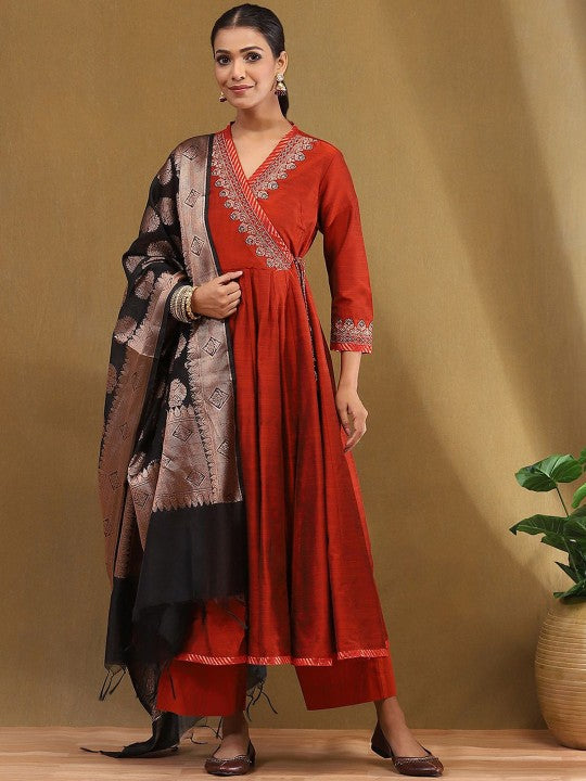 Biba Floral Yoke Design Angrakha Anarkali Kurta