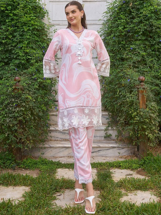 Printed Pure Cotton Tunic With Trousers Co-Ords