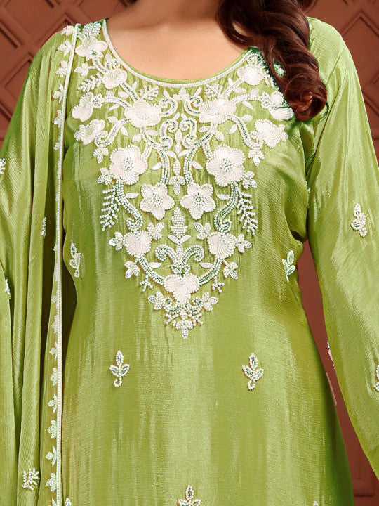 UDAY ENTERPRISE Women Floral Embroidered A-Line Kurta with Sharara & Dupatta