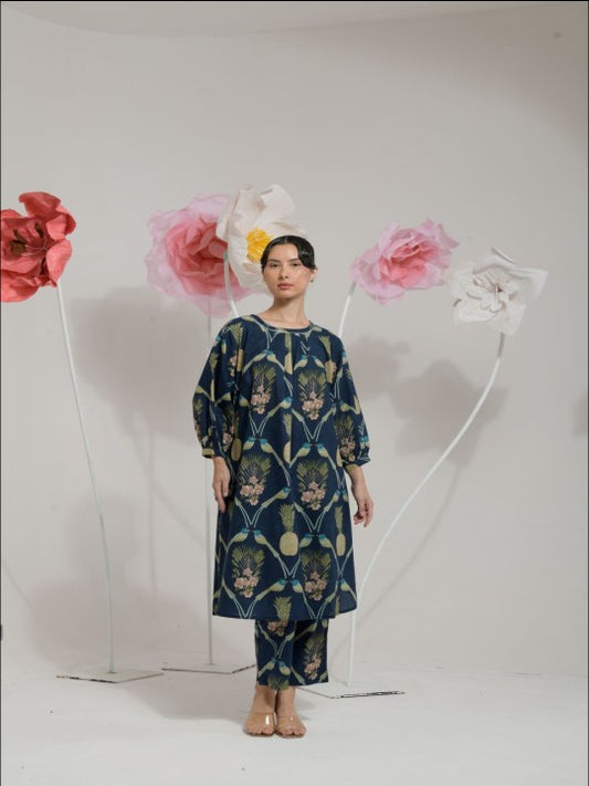 The Quince Life Printed Pure Cotton Tunic With Trousers Co-Ords