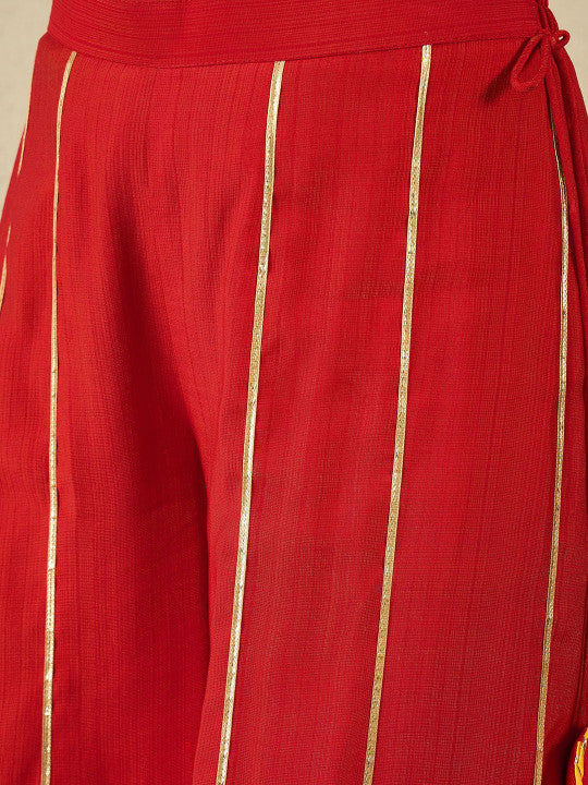 Inddus Women Ethnic Motifs Embroidered Kurta with Palazzo & Dupatta