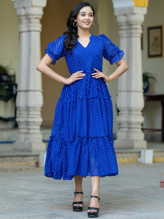 ASPORA Printed Midi Ethnic Dresses
