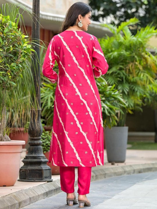 Aralia Women Bandhani Printed Regular Kurta Sets