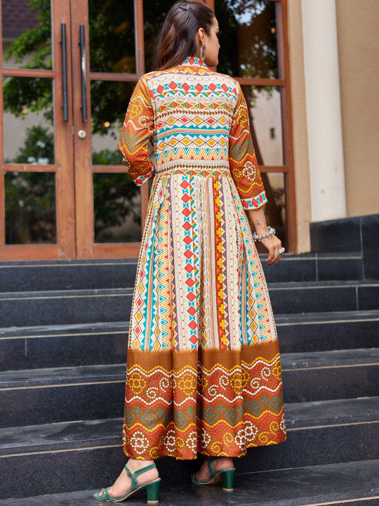 HERE&NOW Women Printed Ethnic Dress