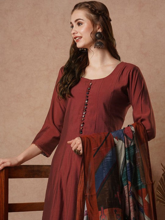 FASHOR Women Panelled Thread Work Kurta