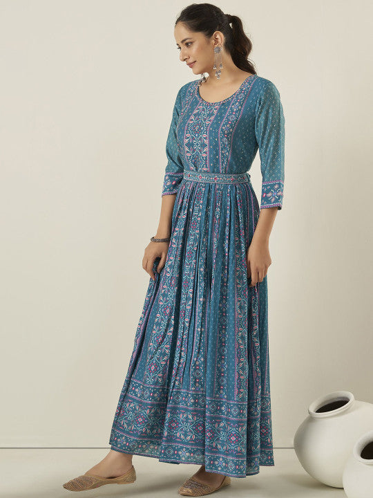 Anouk Ethnic Motifs Printed Anarkali Maxi Ethnic Dress