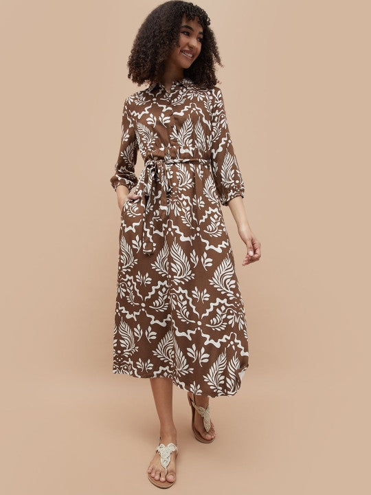 Fame Forever by Lifestyle Women Floral Printed A-Line Midi Dress
