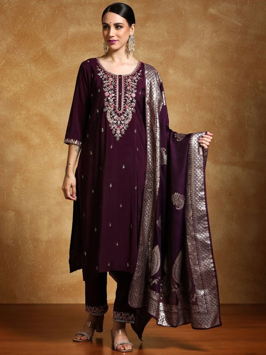 House of Pataudi Floral Embroidered Kurta