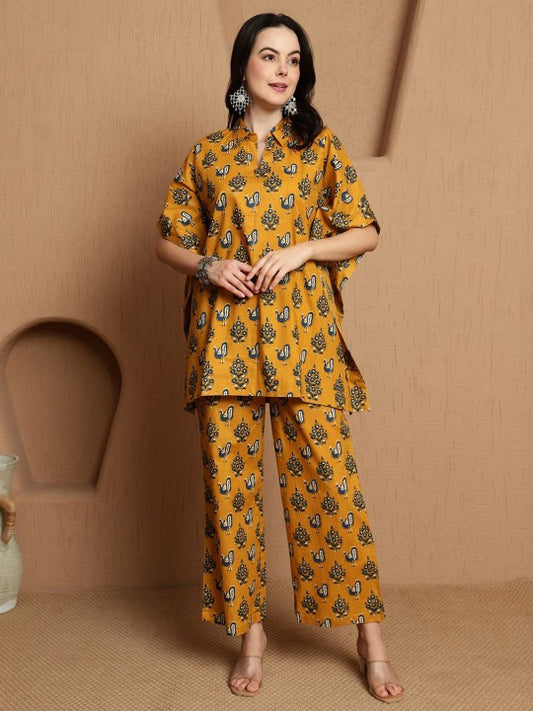 BANDIA Women Abstract Printed Kaftan Style Coord Set
